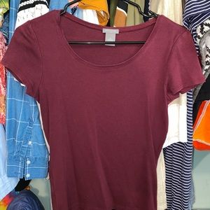 Ann Taylor Burgundy Tee